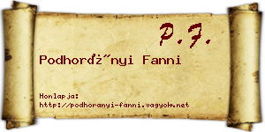 Podhorányi Fanni névjegykártya