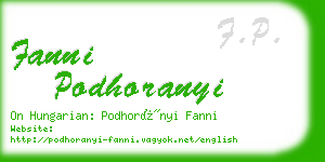fanni podhoranyi business card
